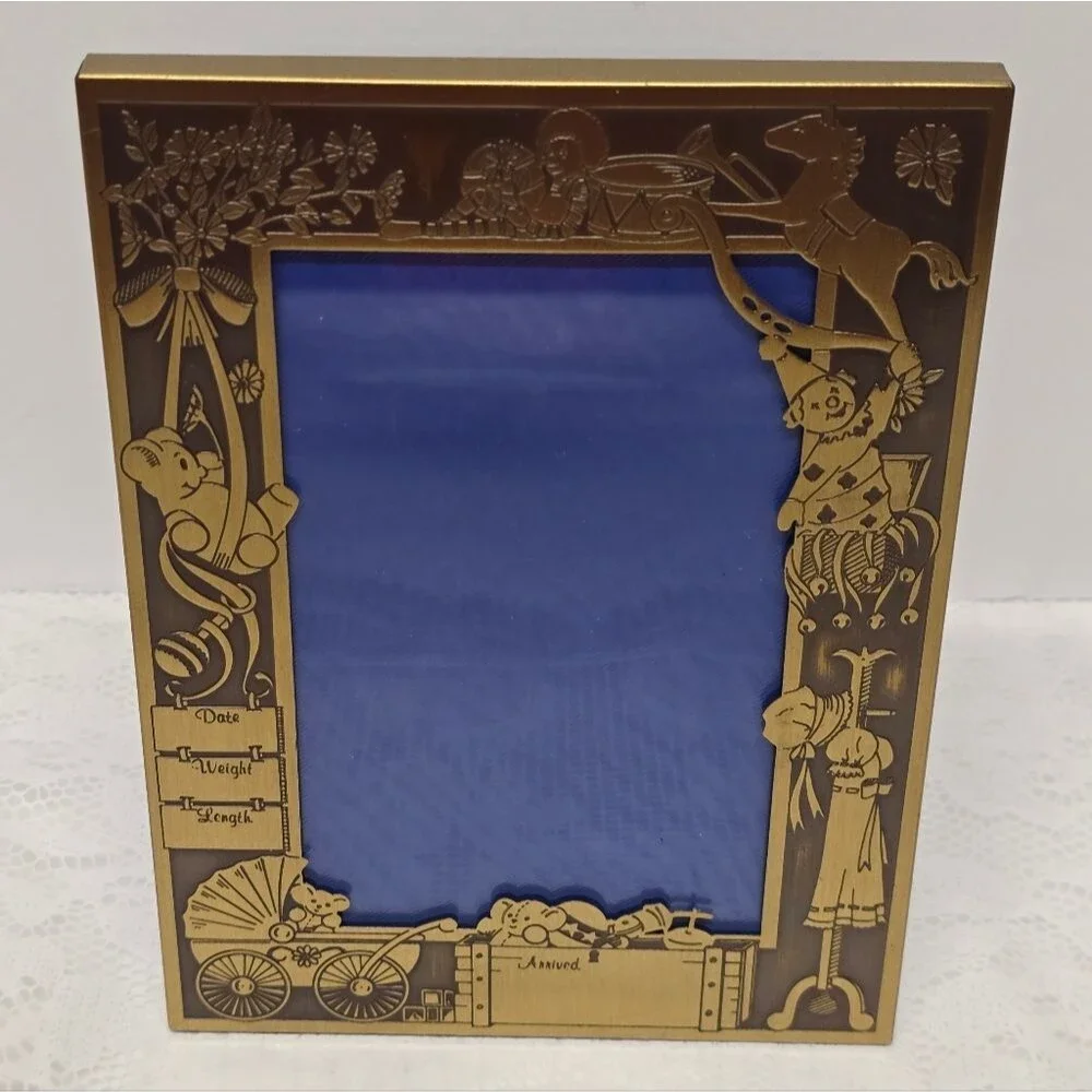 Vintage Reed & Barton By Brass Traditions USA Newborn Baby Nursery Picture Frame